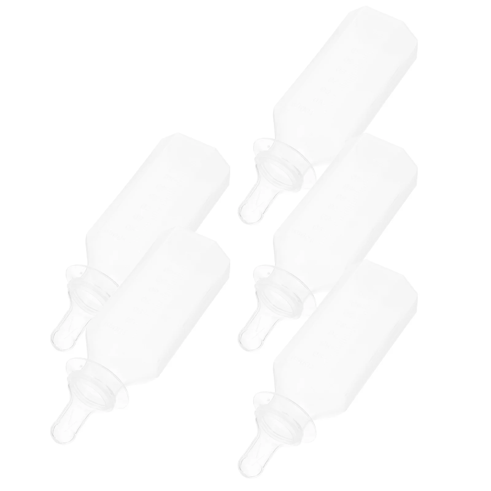 Set of 2 Baby Bottle Disposable Feeding Once-off Newborn Milk Bottles Powder Soother Cylinder 135X45X45CM Teat White Supple