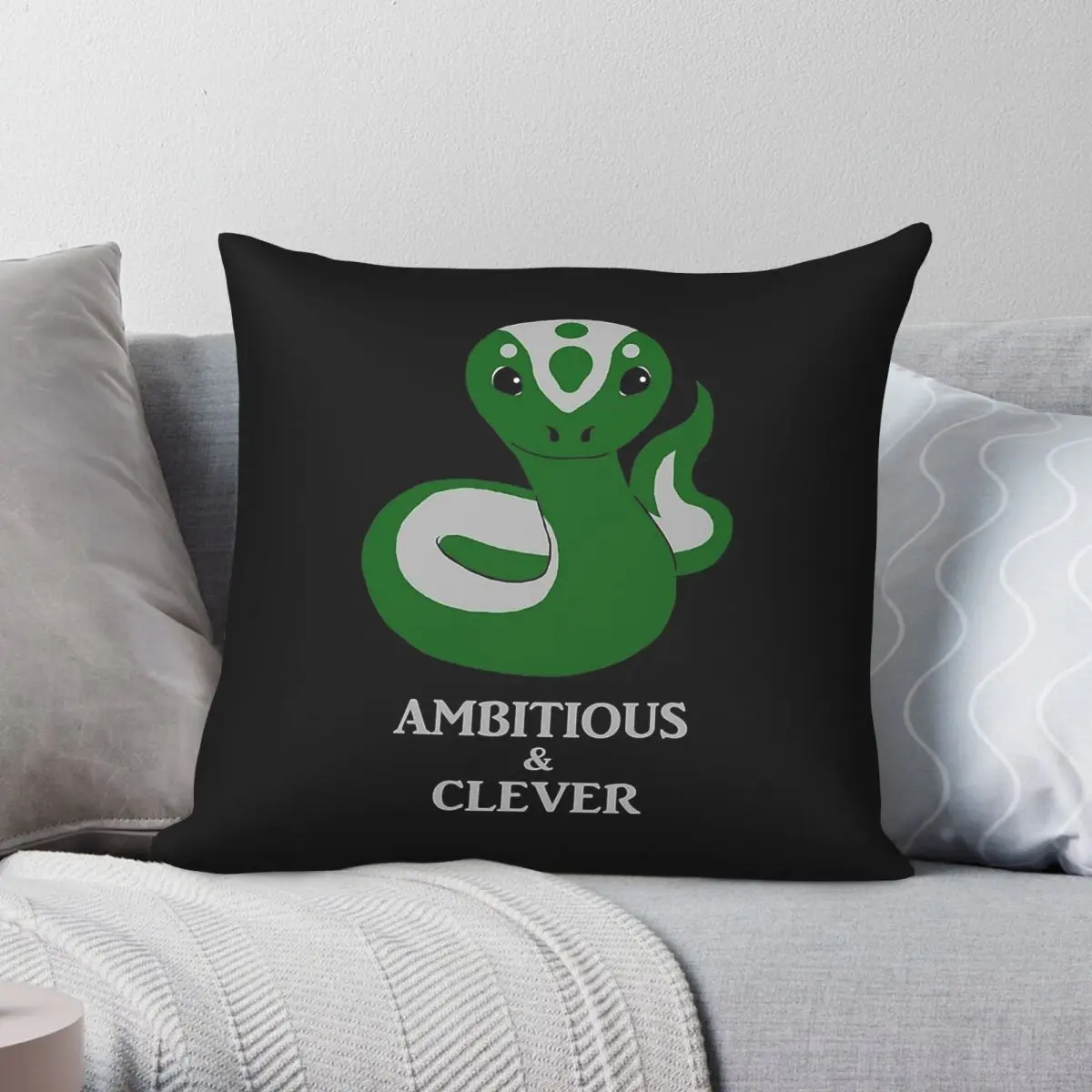 Cute Snake Ambitious Clever Pillowcase Polyester Linen Velvet Printed Zip Decor Throw Pillow Case Home Cushion Cover