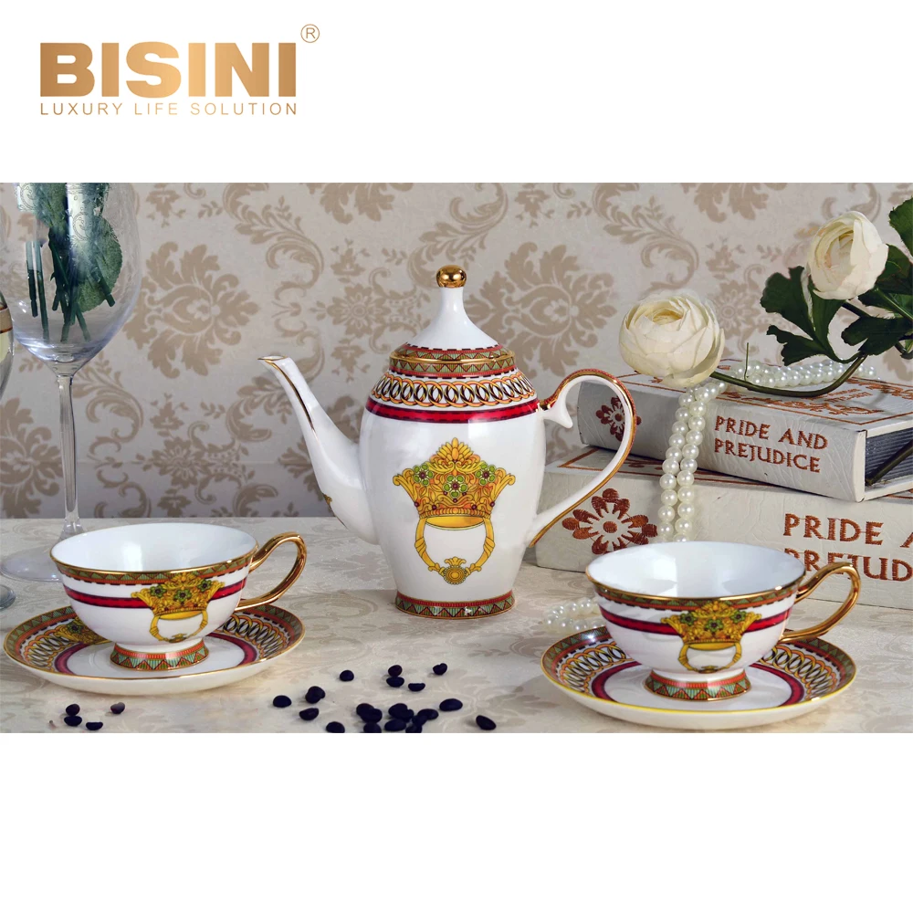 Luxury Bone China Dinnerware Set In 69 Pieces Porcelain Coffee Set And With Teapot