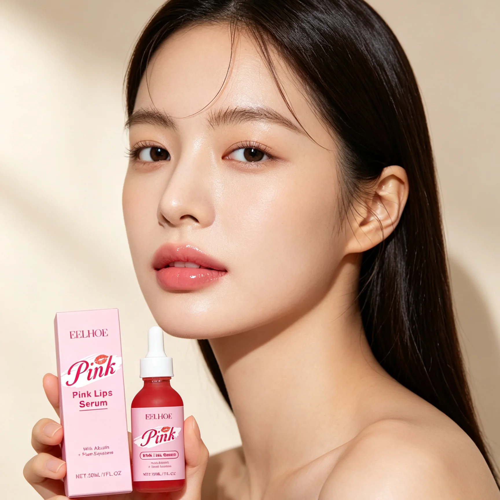 EELHOE Pink Lip Serum Dry or Uneven Exfoliating Lip Lightener for Dark Lips Removal Natural Look Arbutin Brightening Lip Serum