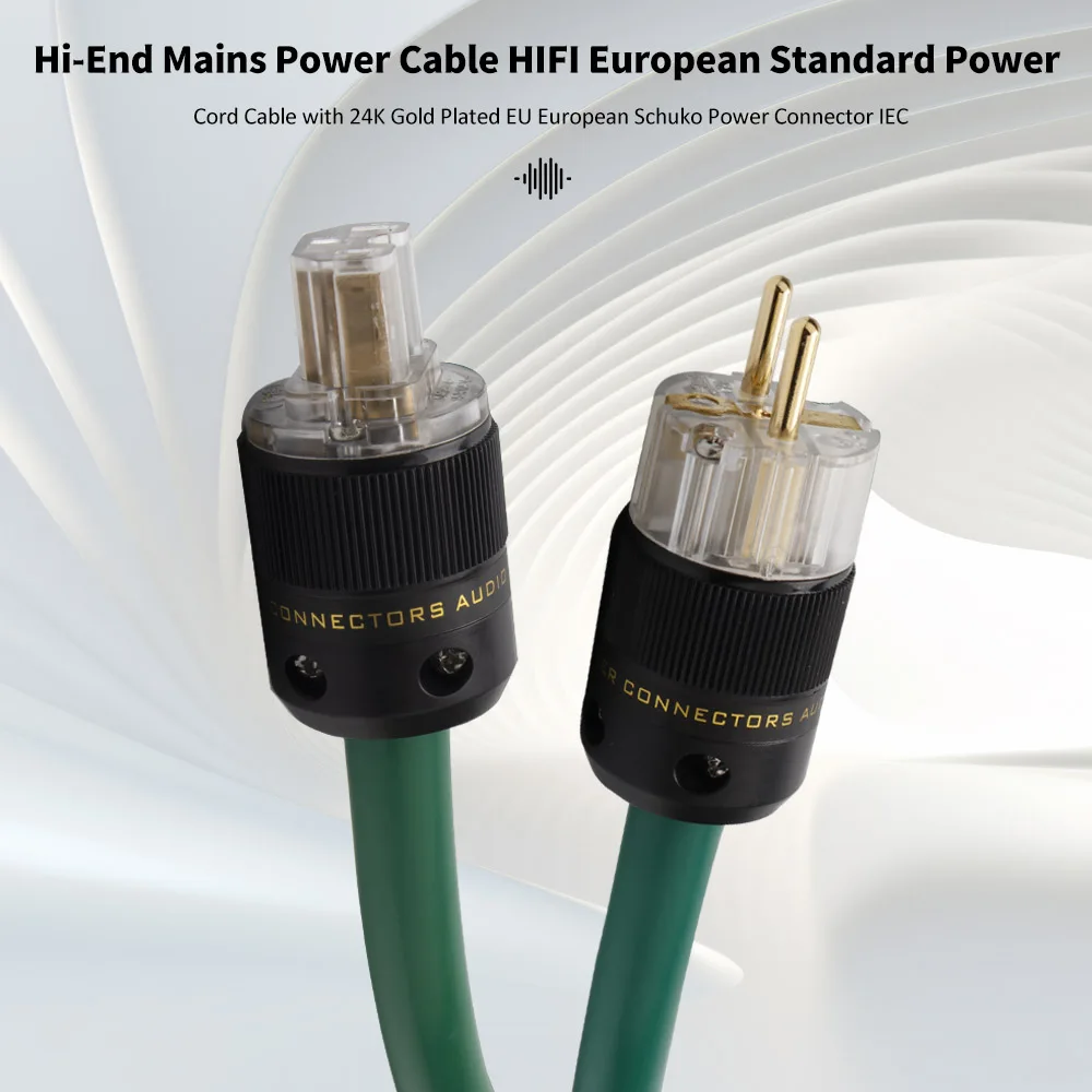 D502 High-end P079/078/004 Hifi 5N OFC Mix Silver Plated OFC Audio AC Power Cable with Gold Plated Schuko EU/US/UK Power Plug