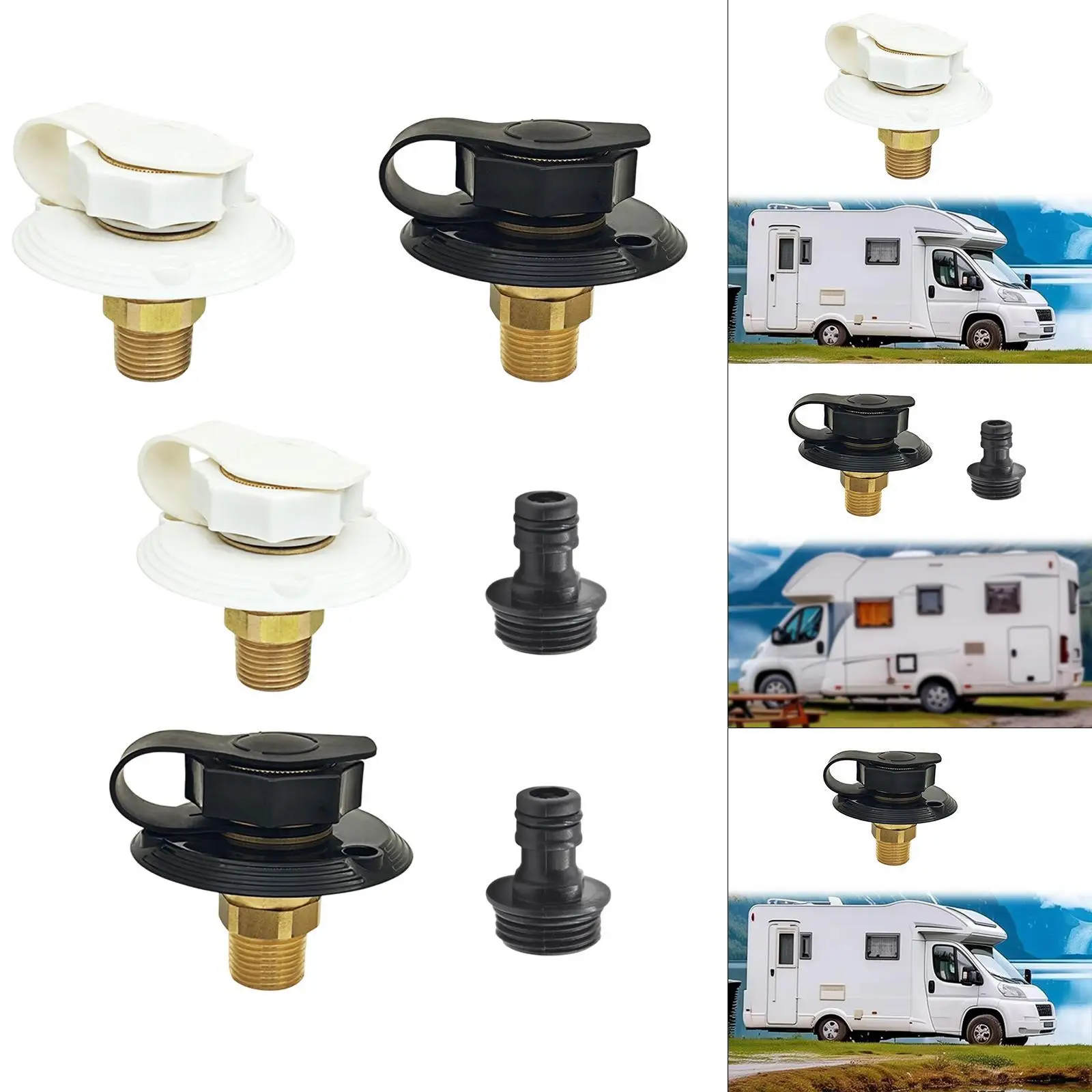

RV City Water Inlet Connection Brass Thread Easy Grip Knob Adapter for Sea Ship Caravan
