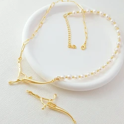 2 Pieces 18K Copper Clad Gold Irregular Hook Double Hanging Connection Buckle Handmade DIY Jewelry Necklace Buckle Accessories