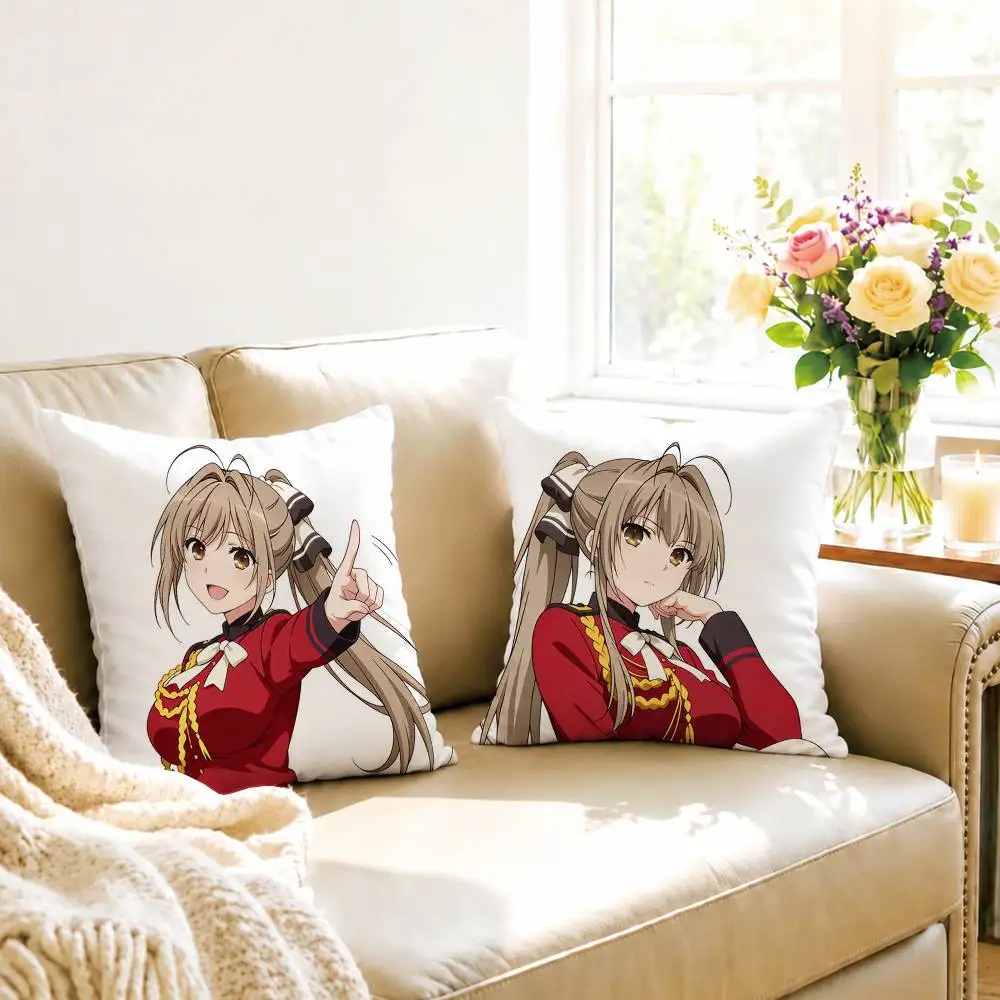 A-Anime Amagi Brilliant Park Square Double-Sided printed Pillow Case Bedroom Bedside Pillow Sofa Cushion Cover Gift