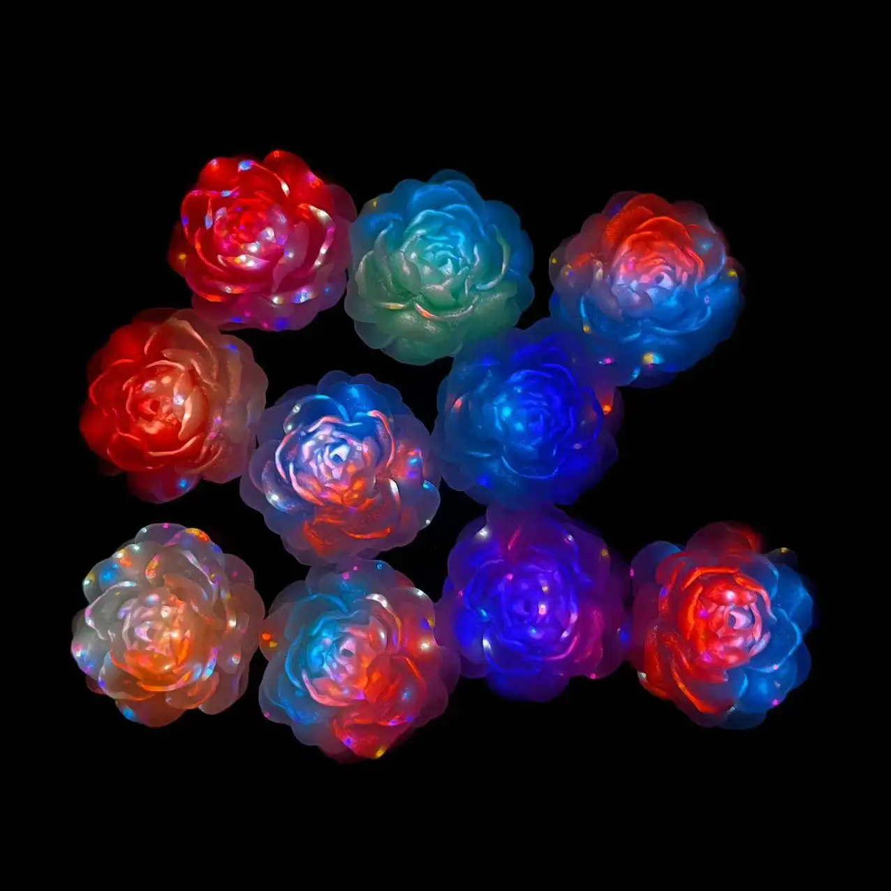 100PCS Matte Jasmine Flower Resin 30MM Night Light DIY Handmade Material Accessories Jewelry Home Decoration