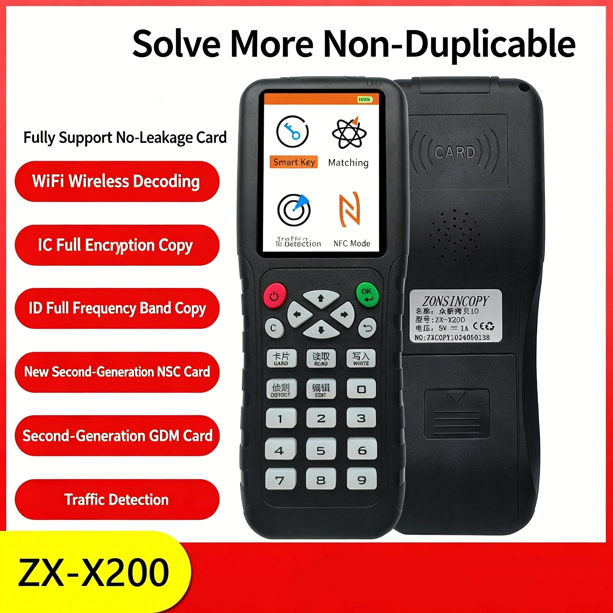 NFC Smart Card Reader Writer RFID Copier 125KHz 13.56MHz USB Fob Programmer Copy Encrypted Key With Voice Broadcast X200