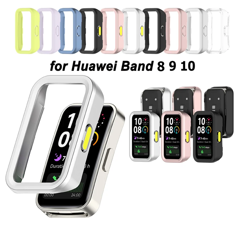 Case For HUAWEI Band 10/9/8 PC Bumper Half Protective Case Scratch Resistant Protective Frame Edge Cover