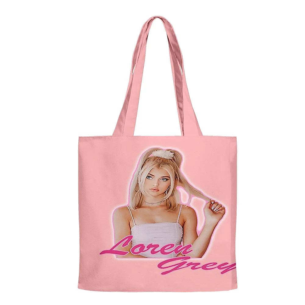 Loren cinza merch 2023 novo saco sacos de compras reutilizáveis ombro shopper sacos bolsa casual