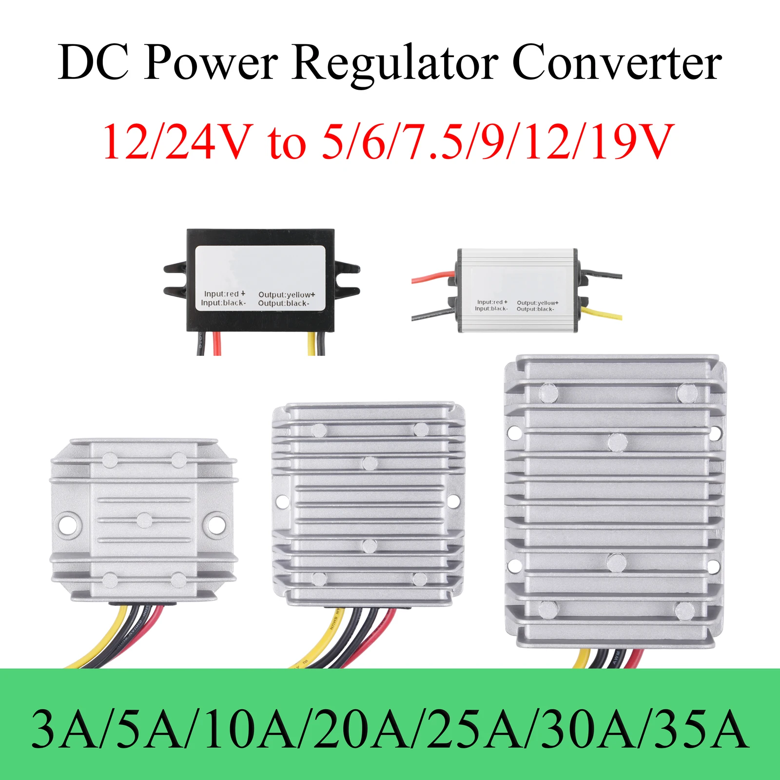 US 12-24V to 6V/7.5V/9V DC-DC Power Converter 30A Buck Regulator Step-Down Voltage Supply Moudle Waterproof For Car