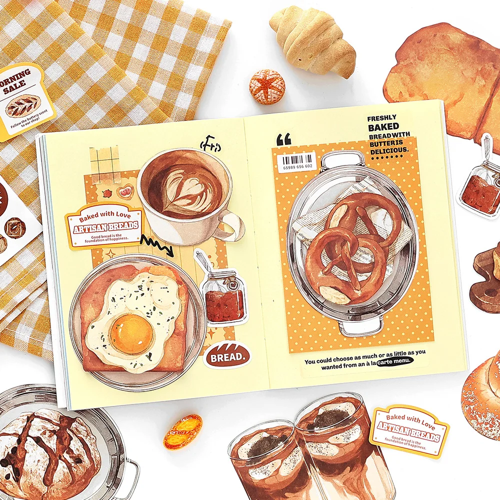 20 fogli/borsa Quinto materiale Confezione Snack Dessert Frutta Oggetti per la vita quotidiana Modello Note pieghevoli per biglietti d'auguri in carta per messaggi