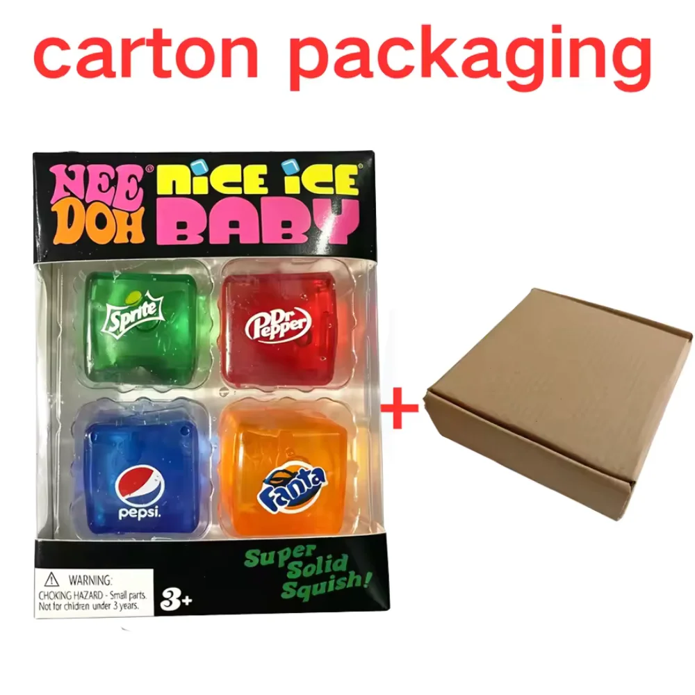 Needoh Mini Nice Ice Baby 4er-Pack Squishy Spielzeug Sprite Cube Fidget Toy Emotionale Entspannung Büro-Schreibtisch Stressabbau-Spielzeug für Erwachsene
