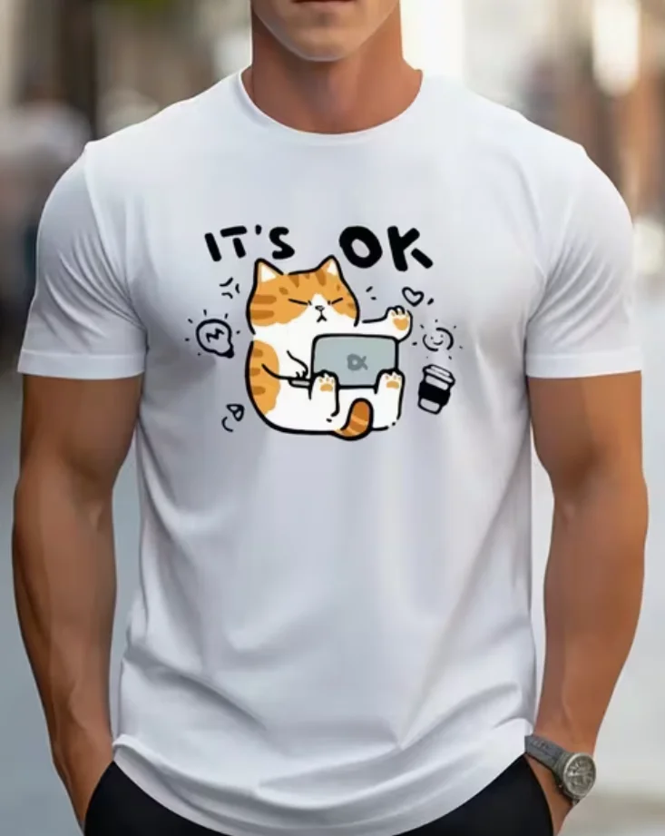 Men Casual Short Sleeve T-shirt Tee 1 PcsComfortable Crew Neck, Soft Adorable Tees Tops T-shirt