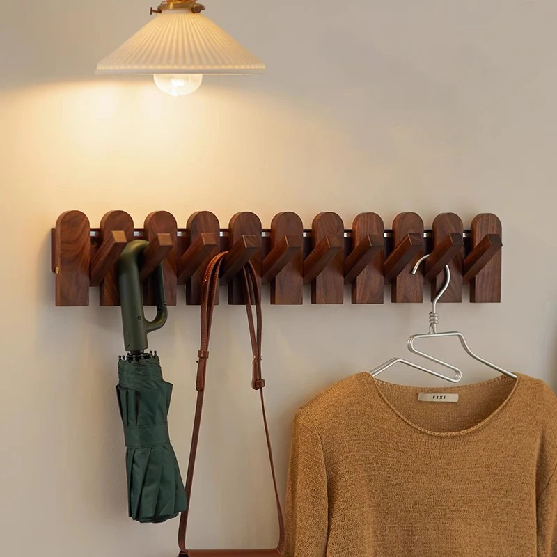 Wooden Coat Rack Nordic Aesthetic Clothes Racks Living Room Clothes Hanger Space Saving Furniture Wall Coat Rack Entrance Hall