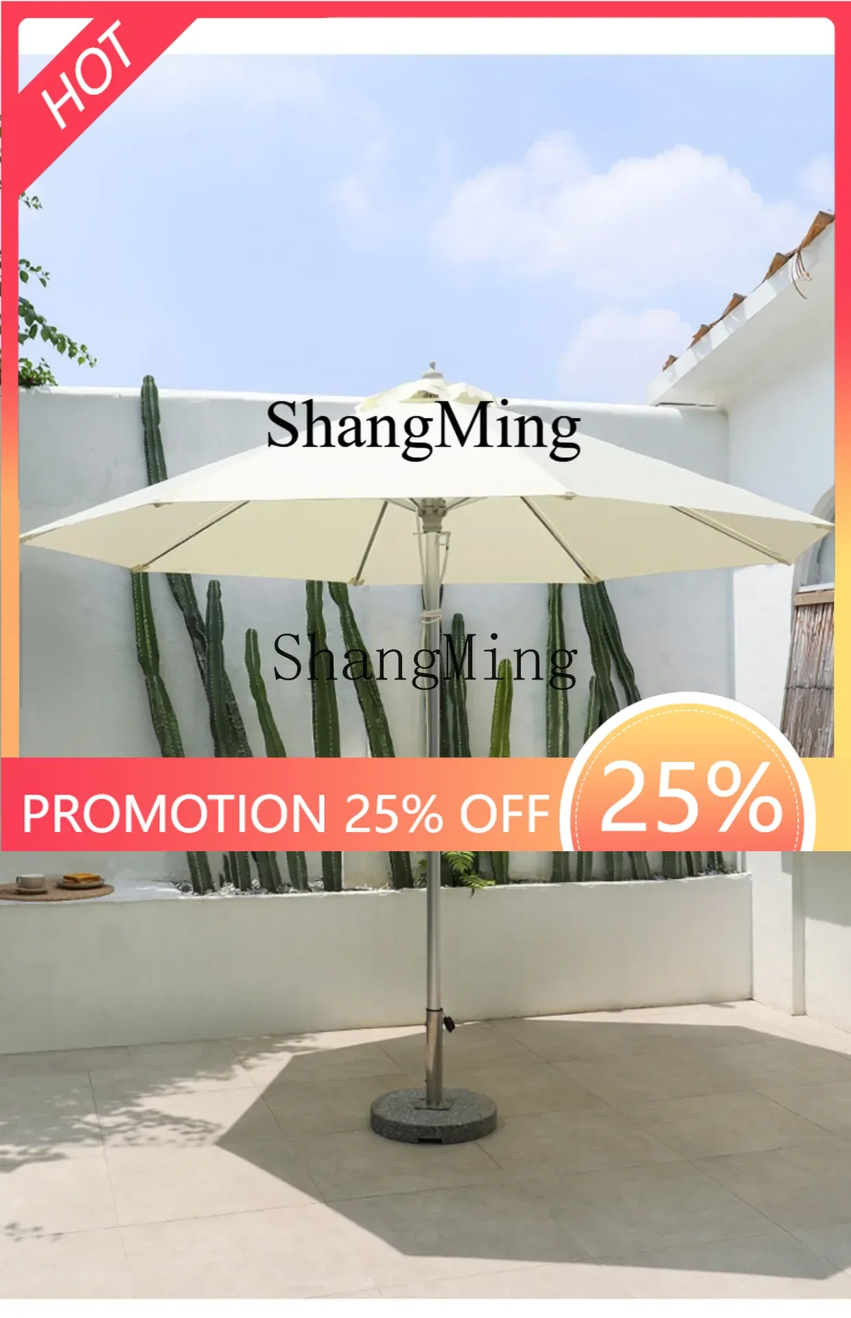 

FG Garden Terrace Decoration Outdoor Leisure Stall Round Umbrella Outdoor Sunshade Patio Commercial Sun Umbrella Villa