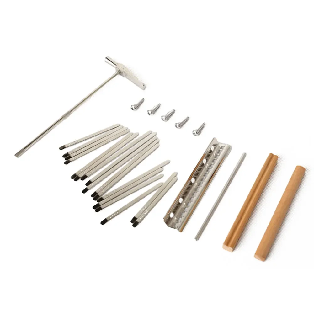 Thumb Piano Replacement Parts Set Kit For 17 Keys Kalimba With Keys Bridge Tuning Hammer Kit Thumb Finger Piano DIY Accessories