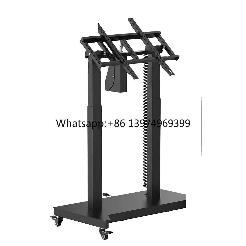 Motorized Flip up Turning Style Mobile Tv Floor Stand With Lift Mechanism Supply for Tv Screen Electric Lifting Tilt Tv Mount