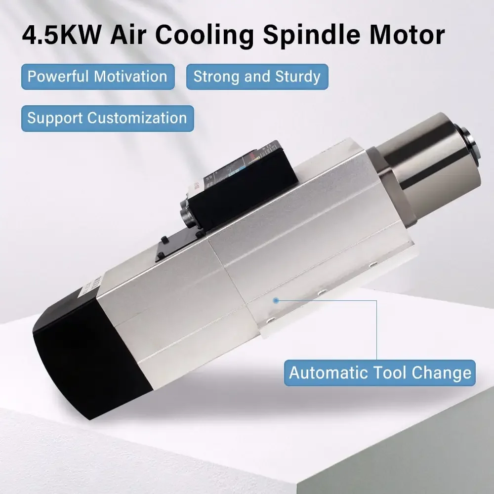 high speed 4.5kw 24000rpm Automatic Tool Change ISO30 Air Cooling ATC Cnc Router Spindle Motor