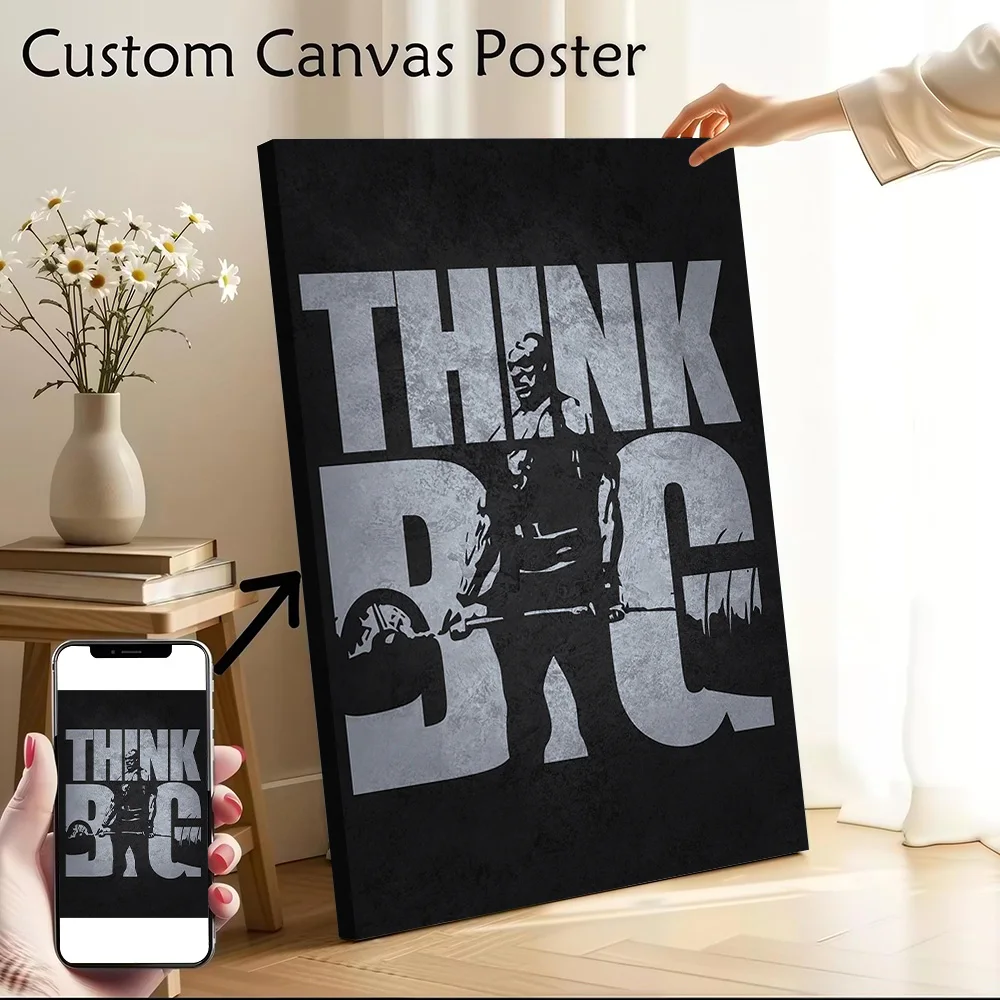 Think Big - Ronnie Workout Motivation Printed Canvas Wall Art Customizable Paintings Poster Perfect Gift for Luxury Decoration