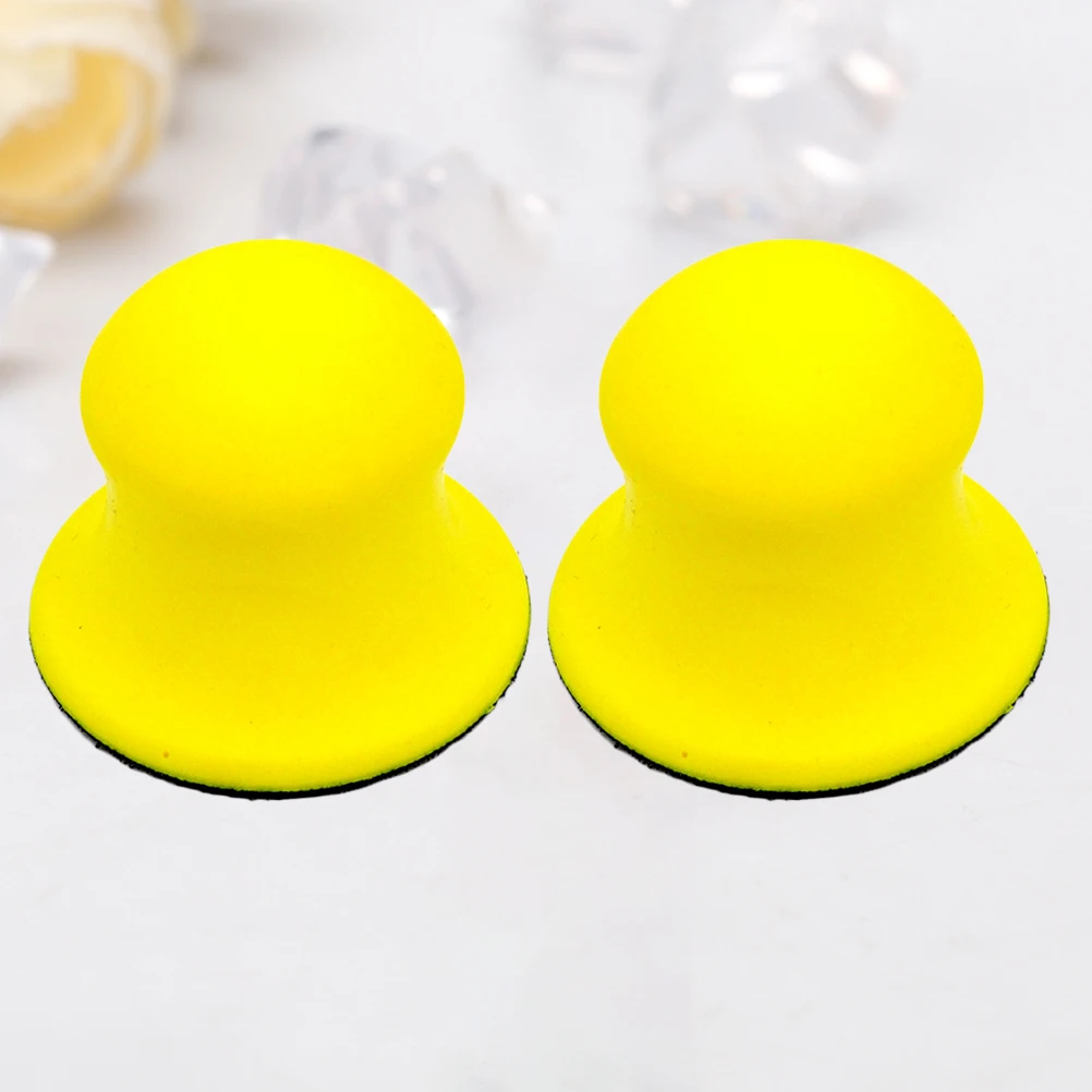 

2pcs 3Inch Hand Grinding Polishing Pad Pu Sanding Disc Holder Yellow Light Weight Wood Polishing Auto Repair Sanding Pad