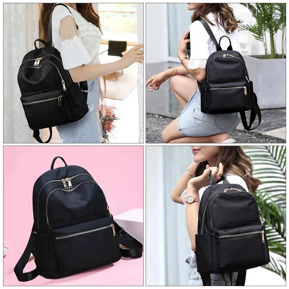 

Large Capacity Backpack Oxford Fabric Durable Travel School Bag Spacious Daily Necessities Zipper Design Hardware Accessories