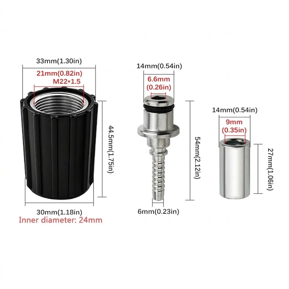 Hose Insert Fitting for High Pressure Washer Systems Compatible with Cleaning Hose Pipes Robust Twist Connection