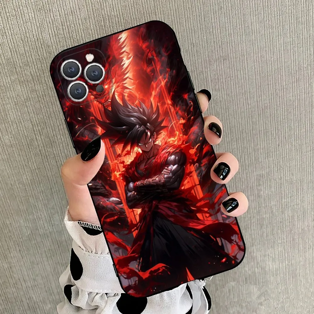 Anime D-Dragon B-Ball Goku Phone Case For iPhone 15,14,13,12,11,Plus,Pro Max,XS,X,XR,SE,Mini,8,7 Soft Silicone Black Cover