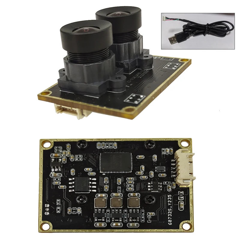 120fps Global Shutter Dual Len USB Camera Module OV9281 1mp Binocular Synchronous Monochrome No Distortion FF 90° Motion Capture
