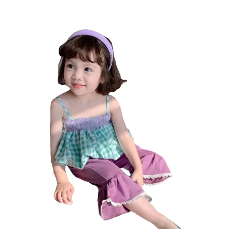 

Kids Outfits Suit Spring Summer Girls Casual Slim Elasticity T-shirt and Leggings Suits Color Children Clothes sets
