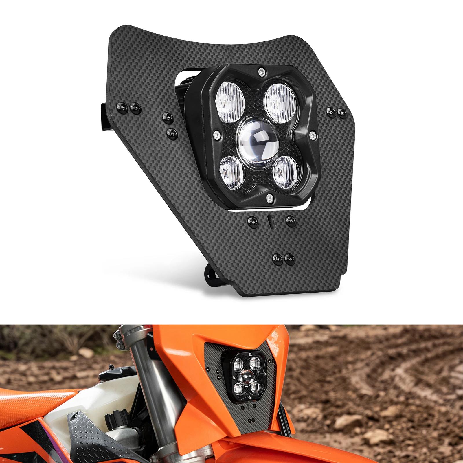 NICECNC 3600  Lumens LED Rally Headlight Kit For 2027 2026 2025 2024 KTM EXC 300 EXC-F 450 350 XW-F XCF-W 500 XC-W 250 EXC 150