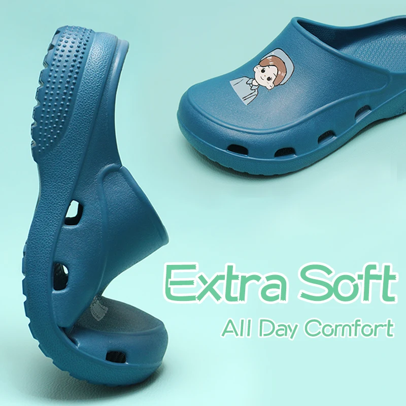 3CM Platform Scrub Clogs Ultra Soft Medical Slippers Surgical Shoes Anti Slip Laboratory Dentist Nursing Clogs 5X03-16 image 2