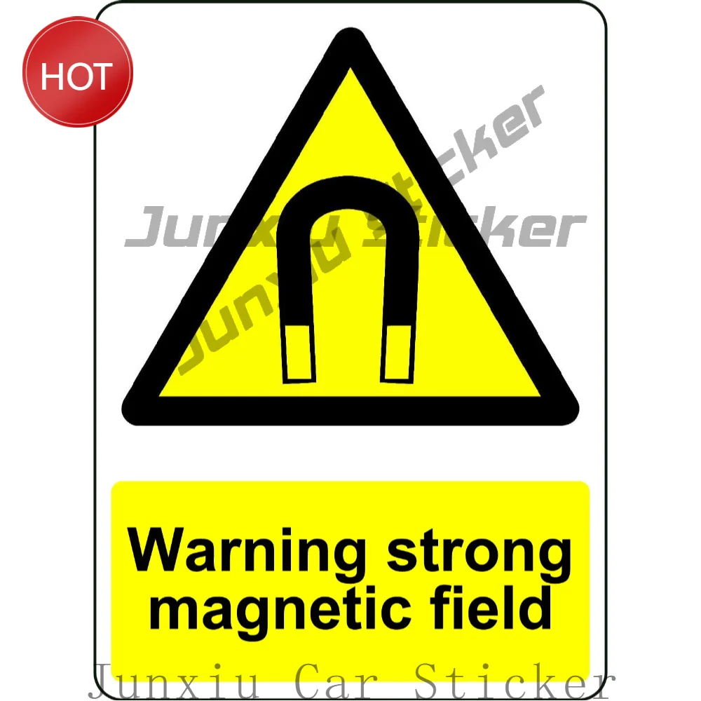 Warning Strong Magnetic Field PVC Sticker For Laboratory Doors And Equipment Access Panels Restricted Area Safety Decal