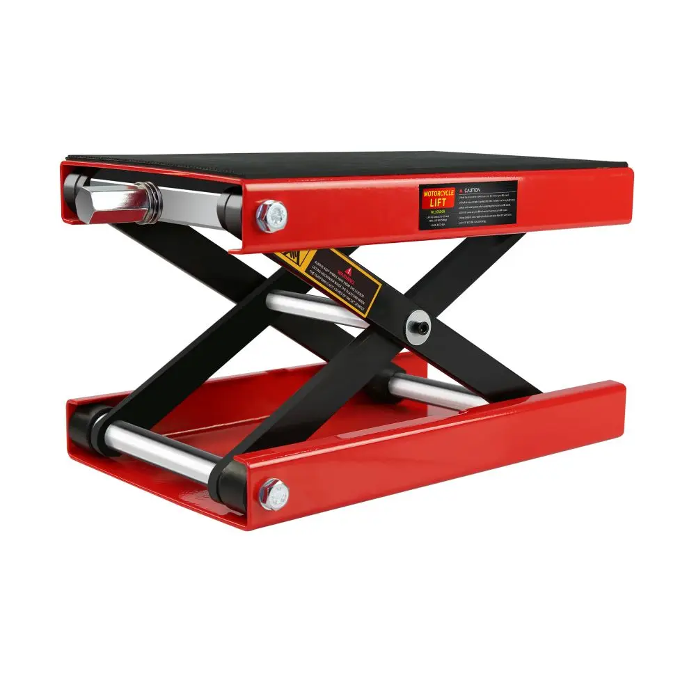 Aço Wide Deck Hoist Crank Stand Central, Elevador da motocicleta, Scissor Jack, 1100 LBS Capacidade, apto para motocicletas, ATVs, Dirt Bikes