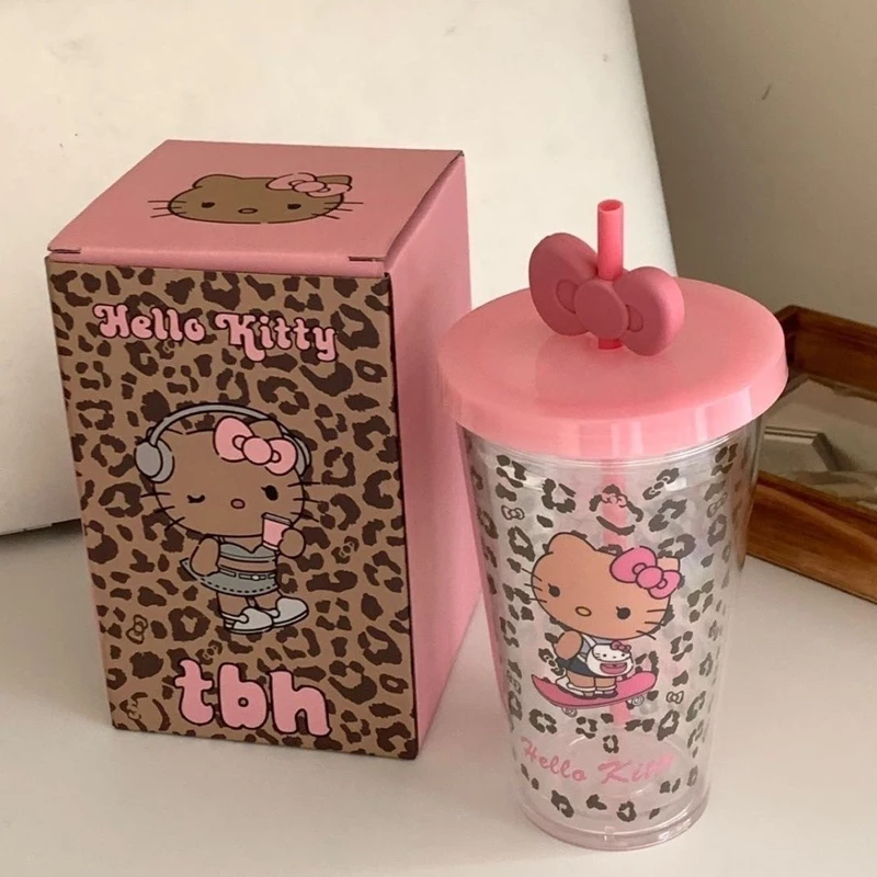 اليابانية هاواي سكيت القط كوب بقشة الكرتون Kawaii Y2K فنجان القهوة كوب ماء زخرفة الديكور هدية