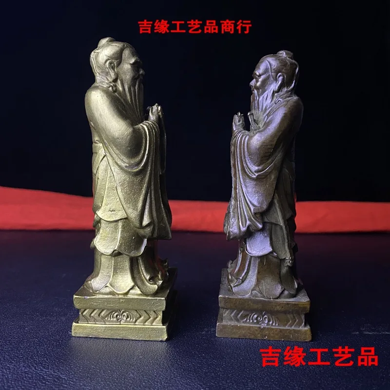 Pulp Confucius Copper Statue Decoration Confucius Statue Copper Crafts Home School Decoration Ornaments