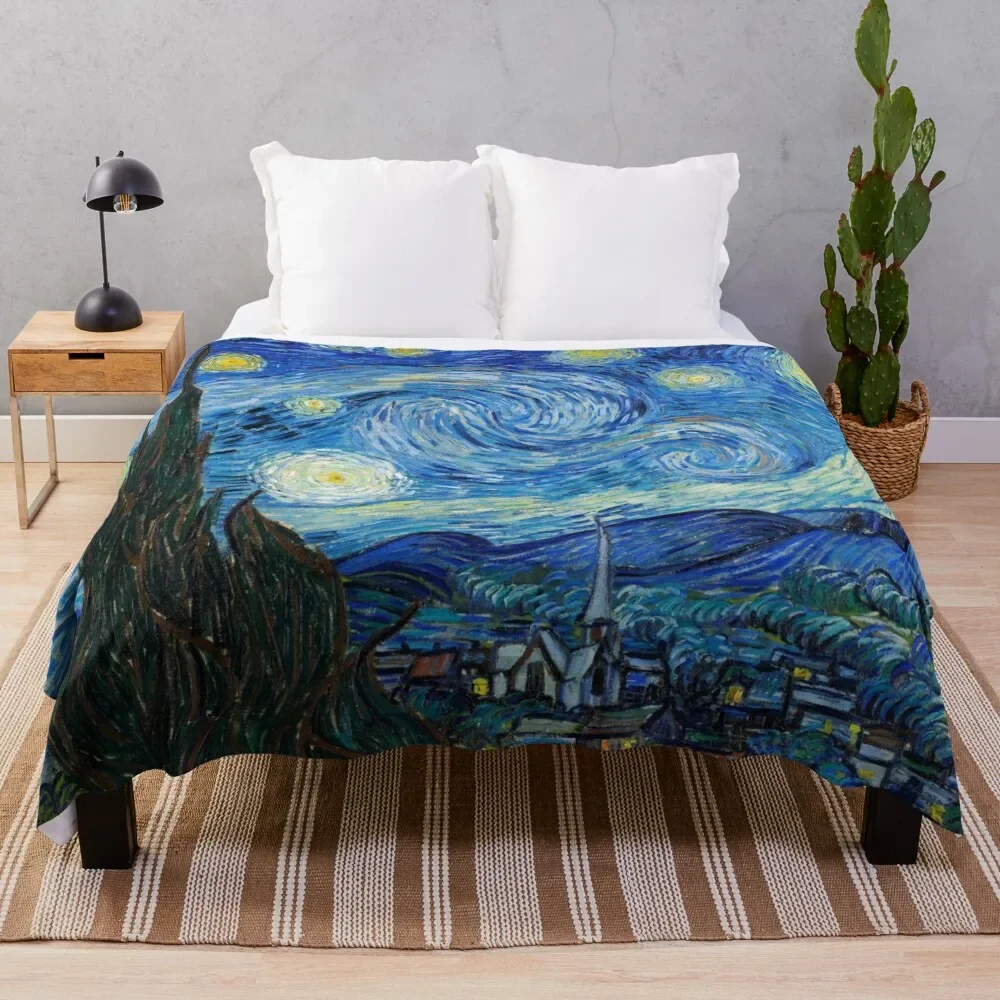 

1889-Vincent van Gogh-The Starry Night-73x92 Throw Blanket christmas decoration Plaid on the sofa Blankets