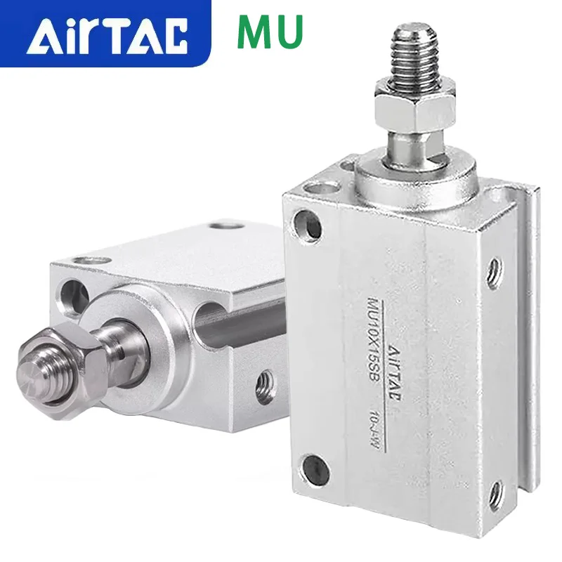 AirTAC MU Male Thread Small Free Installation Pneumatic Cylinder MU Bore 6 8 10 12 16 20mm Stroke 5 10 20 25 30 35 40 50mm-S-B
