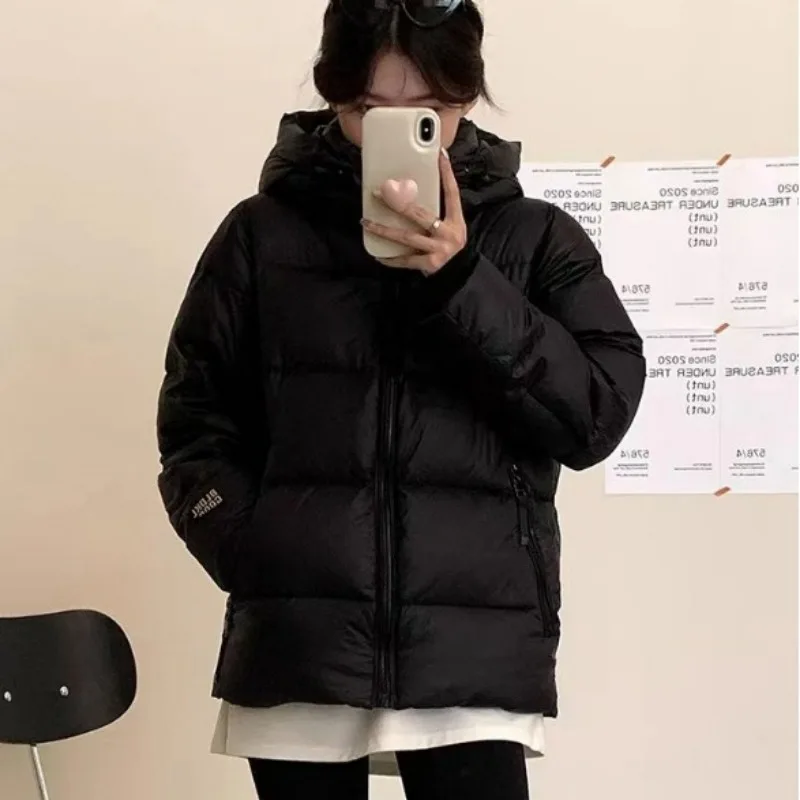 2023 New Women Down Jacket Winter Coat Female Short Parkas Loose Thick Warm Outwea Hooded Versatile Fashion Commuting Overcoat