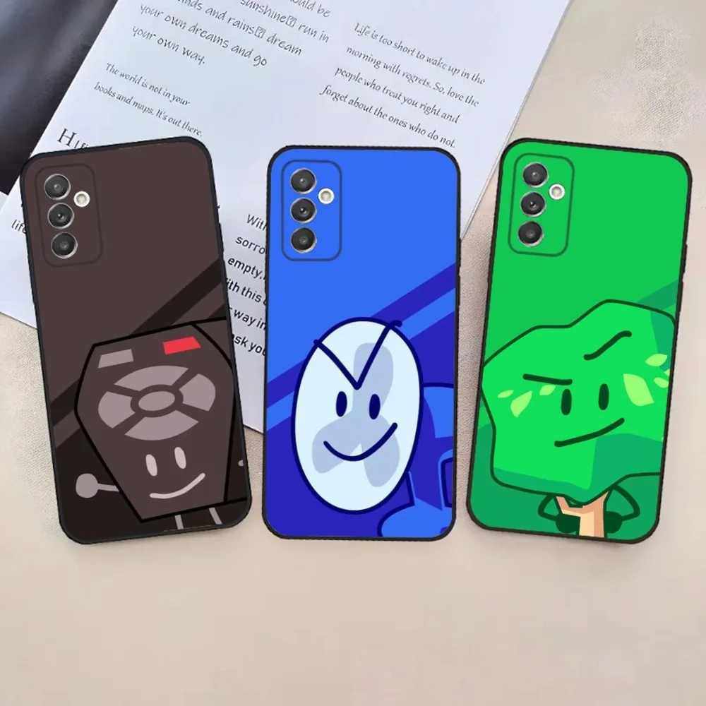 Bfdi Battle For Dream Island Phone Case For Samsung S24,23,22,30,21,10,9,Ultra,Plus,Lite,FE,5G Black Soft Case