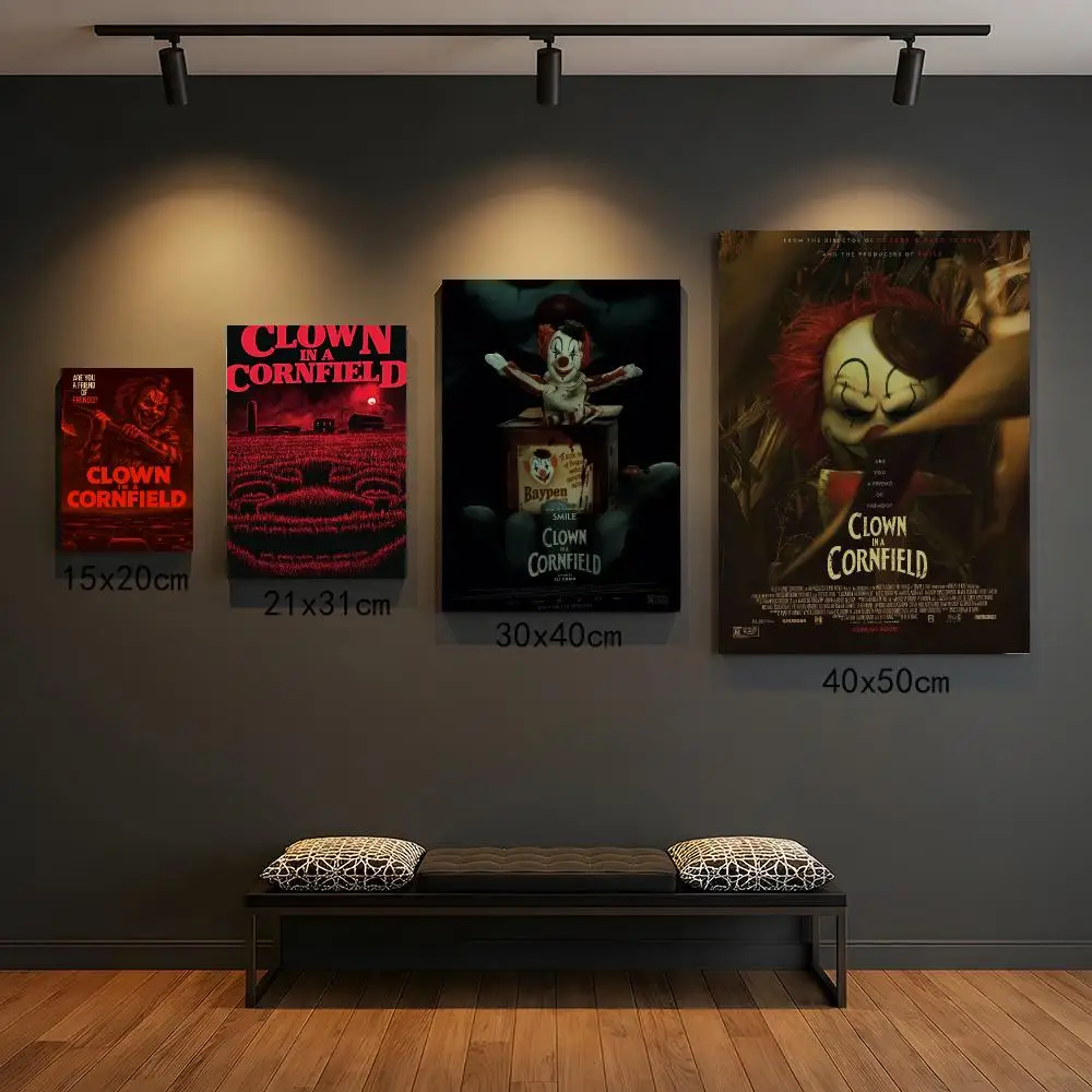 classic movie C-Clown in a Cornfield 2025-D Poster Peel and Stick Wall Art for Cafe Office Bar and Home Decoration