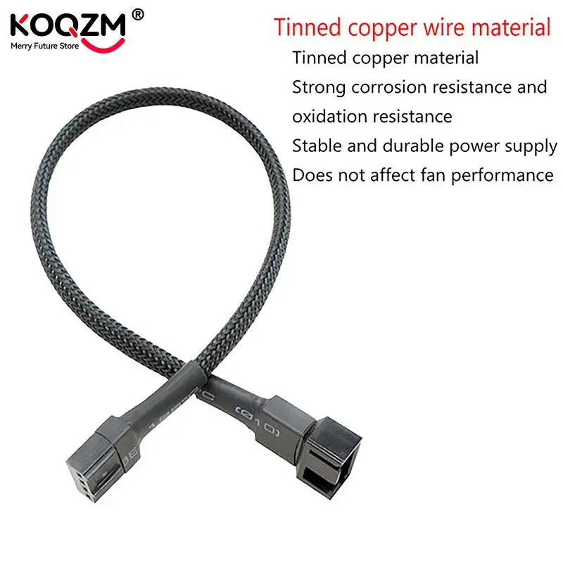 PWM-Divisor de ventilador de 4 pines, Cable adaptador de 1 a 1, 2, 3, 4, divisor de ventilador de CPU de ordenador, Cable de alimentación de extensión de ventilador Y divisor de refrigeración