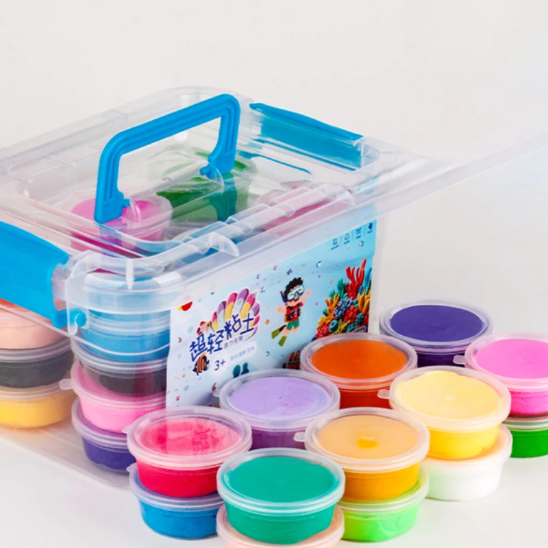 12/24/36Color Children's Ultra Light Clay Handmade DIY Modeling Toys Clay Kits Color Air-dry Super Light Clay with Carving Tools