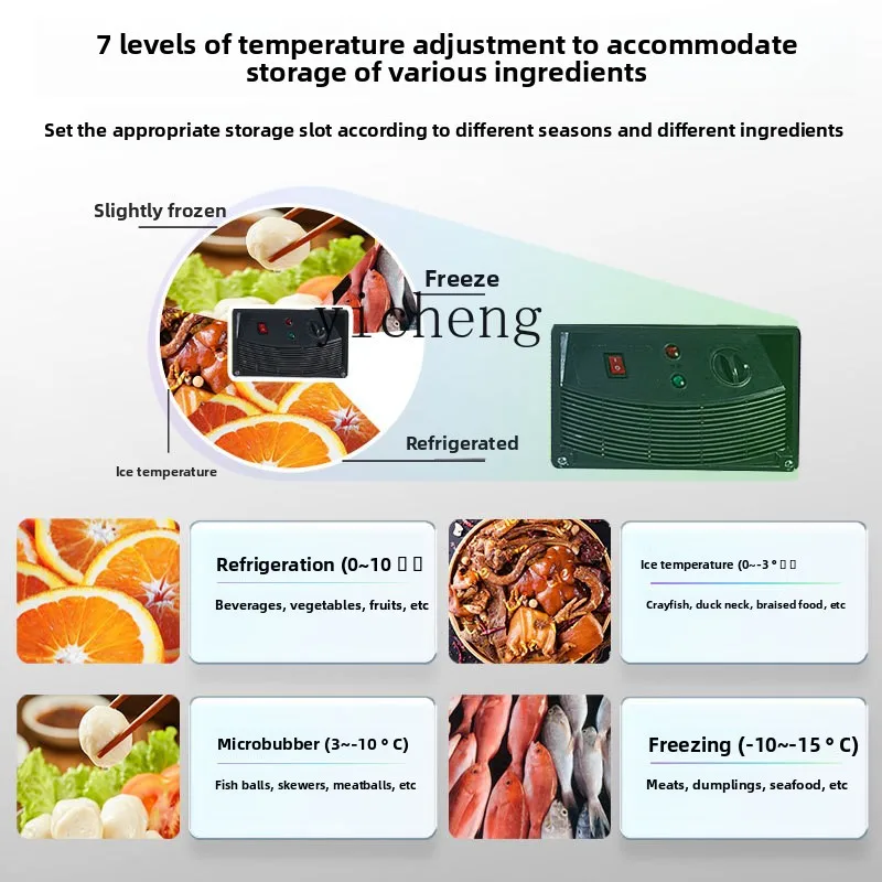 desktop commercial refrigerated display cabinet mobile horizontal cooked food dish refrigerated freezer