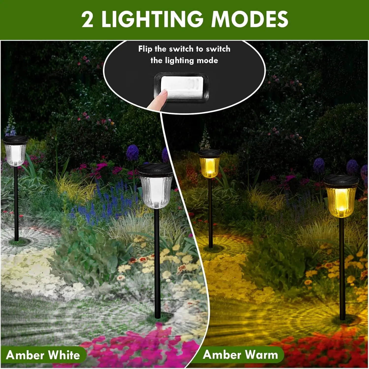 Outdoor Spotlights Brushed Steel 2.8in Stake Flower Light 2 Modes Year Round RGB