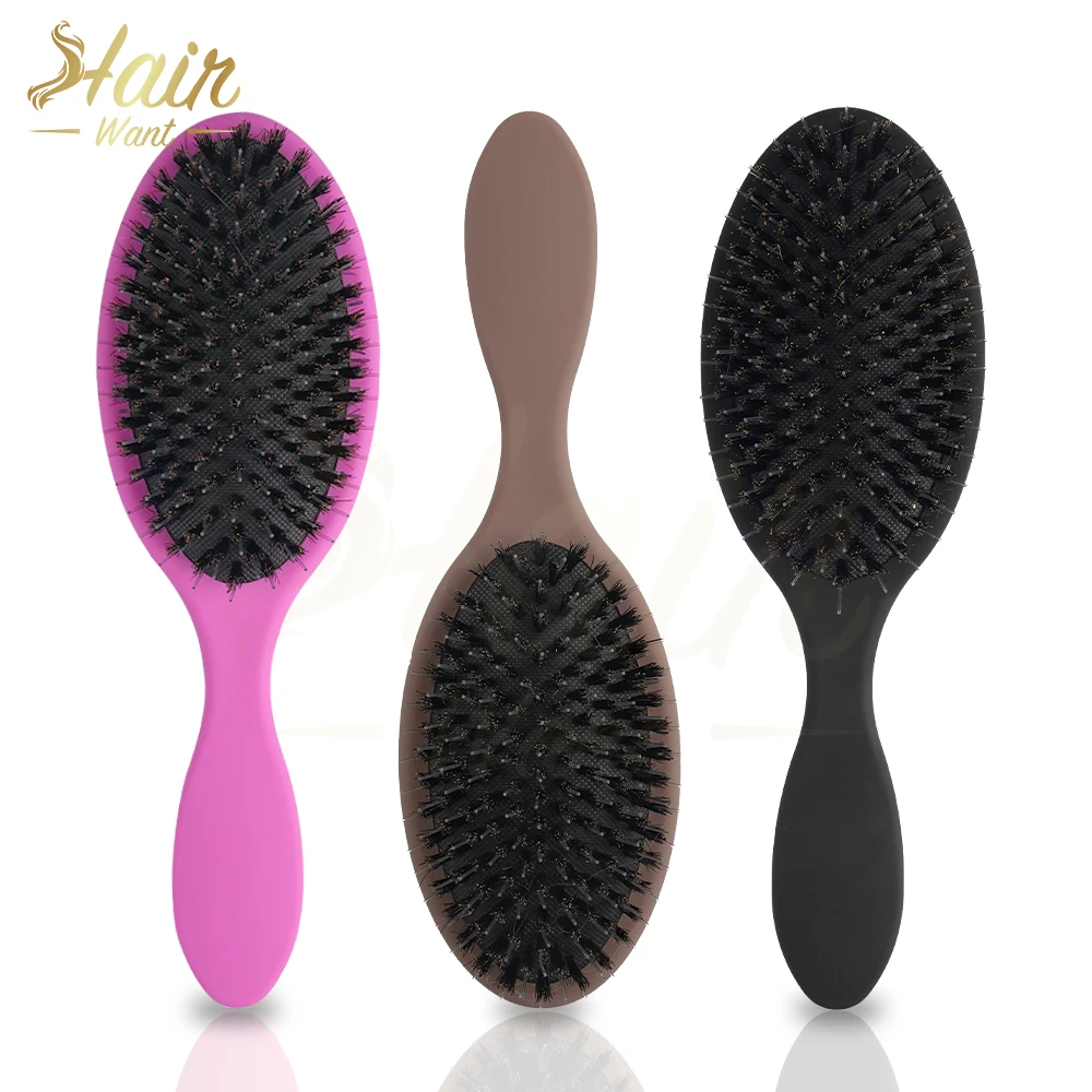 

Hair Want Щетка для наращивания волос с нейлоновой щетиной кабана — антистатическая подушка для распутывания и разглаживания волос и париков