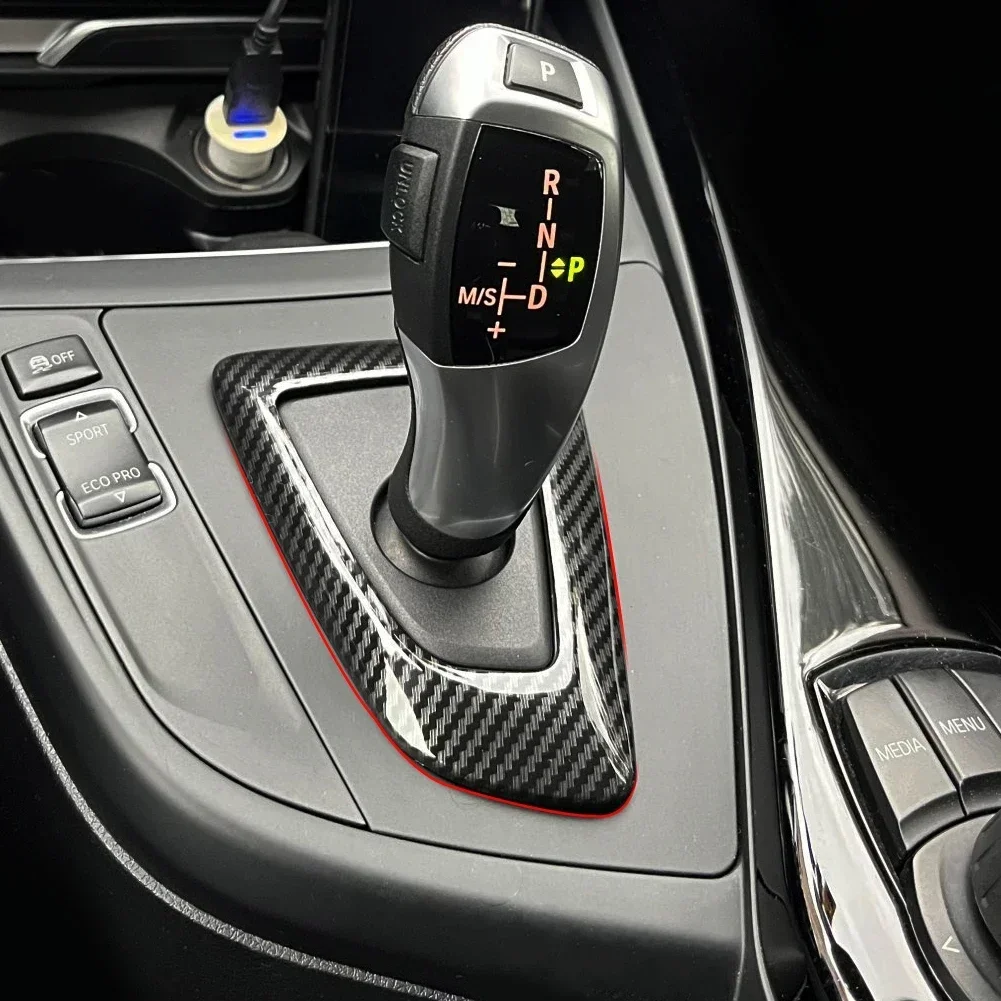 Car Gear Shift Frame Trim Carbon Fiber Style for BMW 1 2 3 4 Series F20 F21 F22 F23 F30 F34 F35 F32 F33 F36 Car Accessories