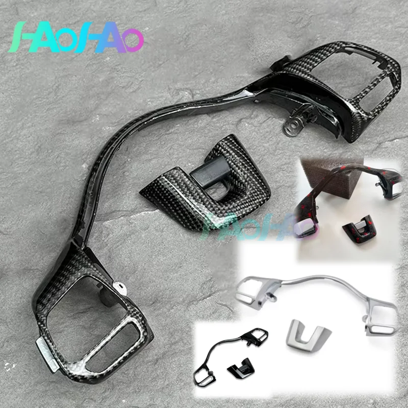 Suitable for Golf 6GTI MK6 steering wheel frame decorative strip, available in silver, glossy black, forged carbon fiber, and va