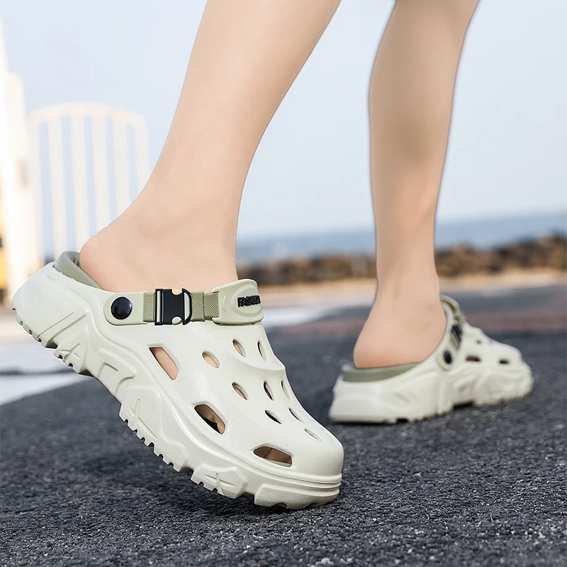 Herren- und Damen-Paar-Sommer-Outdoor-Rutschfeste, geruchshemmende, geschlossene Zehenpantoffeln, große Strand-Sandalen und Pantoffeln für – Detail 18