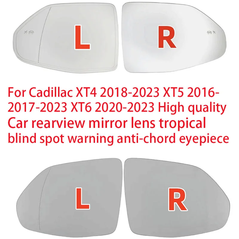 For Cadillac XT4 2018-2023 XT5 2016-2023 XT6 20-2023 Car Rearview Mirror Lens Heating Blind Spot Warning Anti-Chord Eyepiece