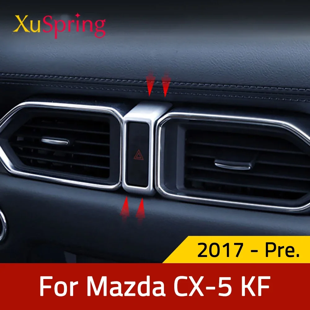 Car Dashboard Dash Warning Light Alert Push Button Switch Trim Ring Cover Accessories Sticker For Mazda CX5 CX-5 2017-2024 KF