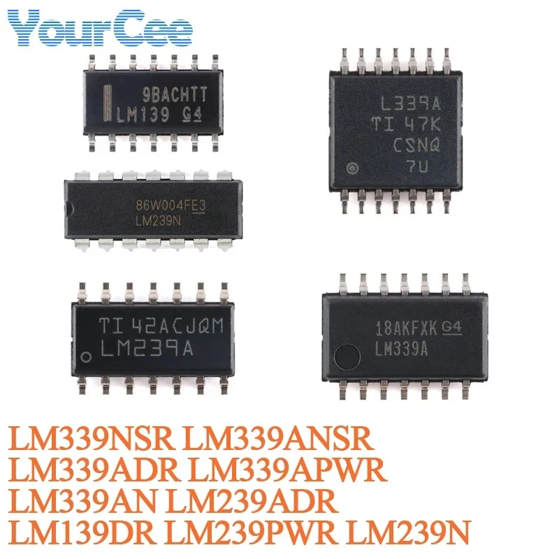 5Pcs LM339 LM339A LM339ANSR SO-14 LM339NSR LM339ADR SOIC-14 LM339AN PDIP-14 LM339APWR TSSOP-14 Quad Differential Comparator Chip